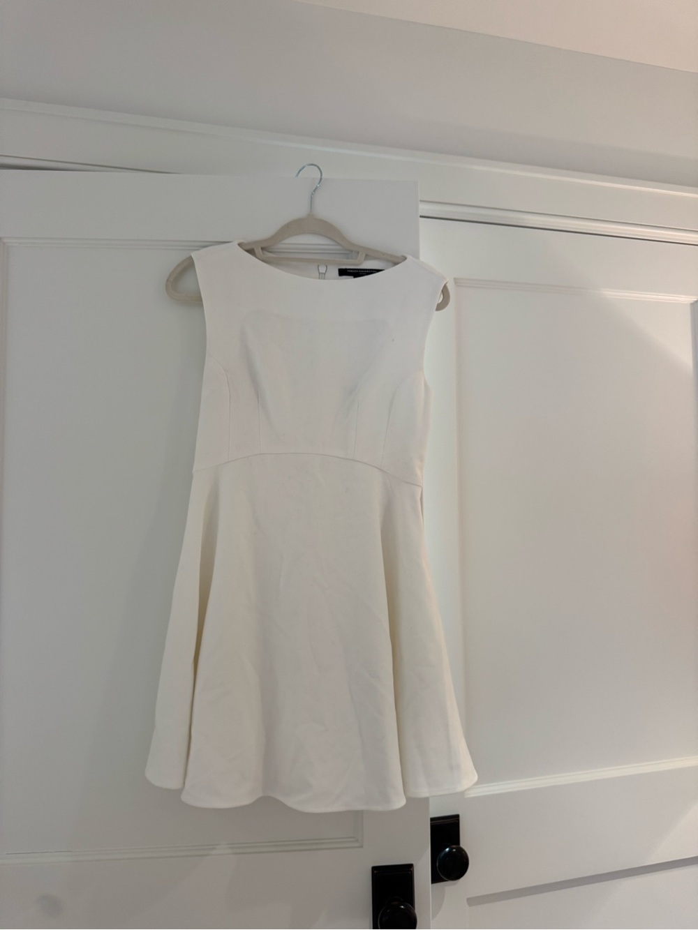 French Connection Cream Sleeveless Fit & Flare Mini Dress
